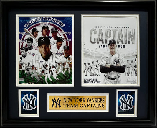 NEW YORK YANKEES THE CAPTAINS 16X20 DOUBLE MATTED PHOTOS FRAMED